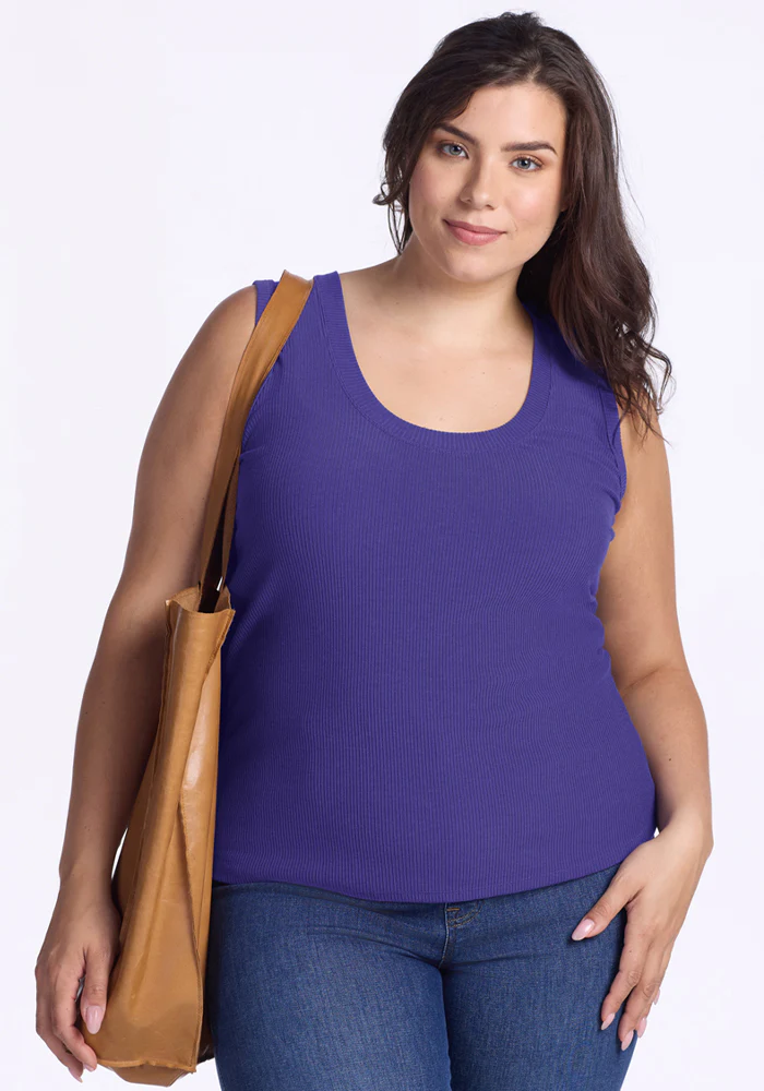 Sloane Ribbed Tank - Berry Indigo - Image 7