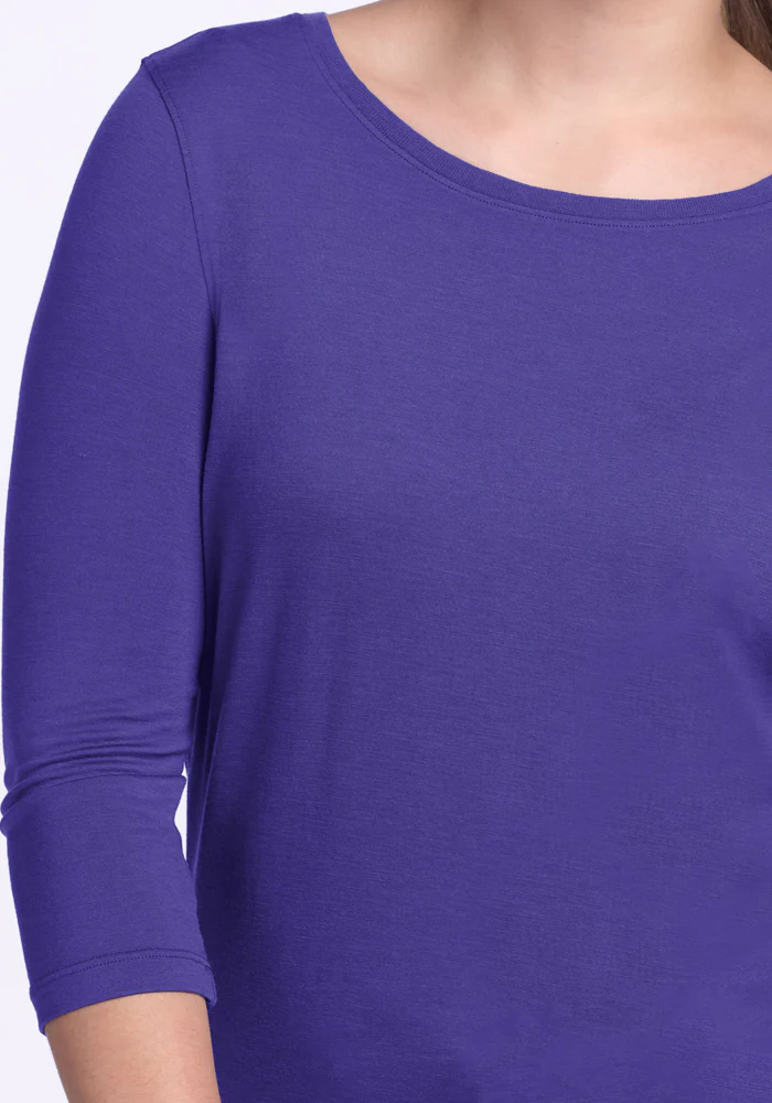 Jenny 3/4 Sleeve Crew Neck - Berry Indigo - Image 7