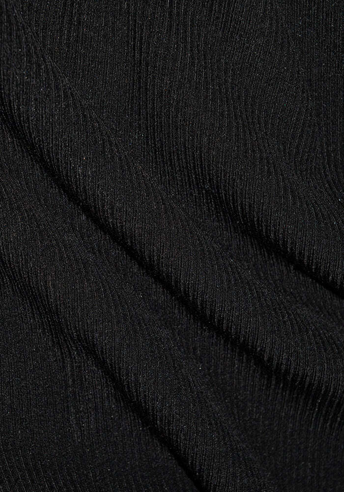 Delia Ribbed Short Sleeve - Black - Image 9