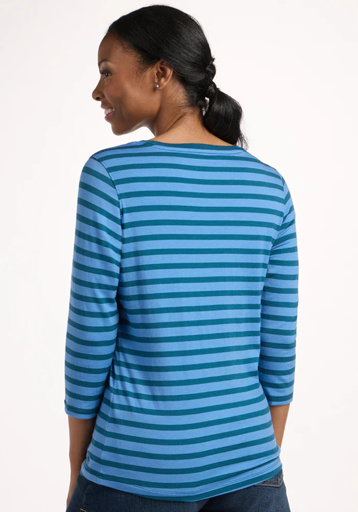 Jenny 3/4 Sleeve Crew Neck - Coastal Stripe - Image 5