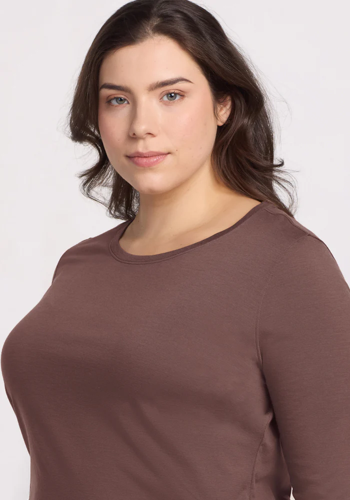 Jenny 3/4 Sleeve Crew Neck - Peppercorn - Image 10