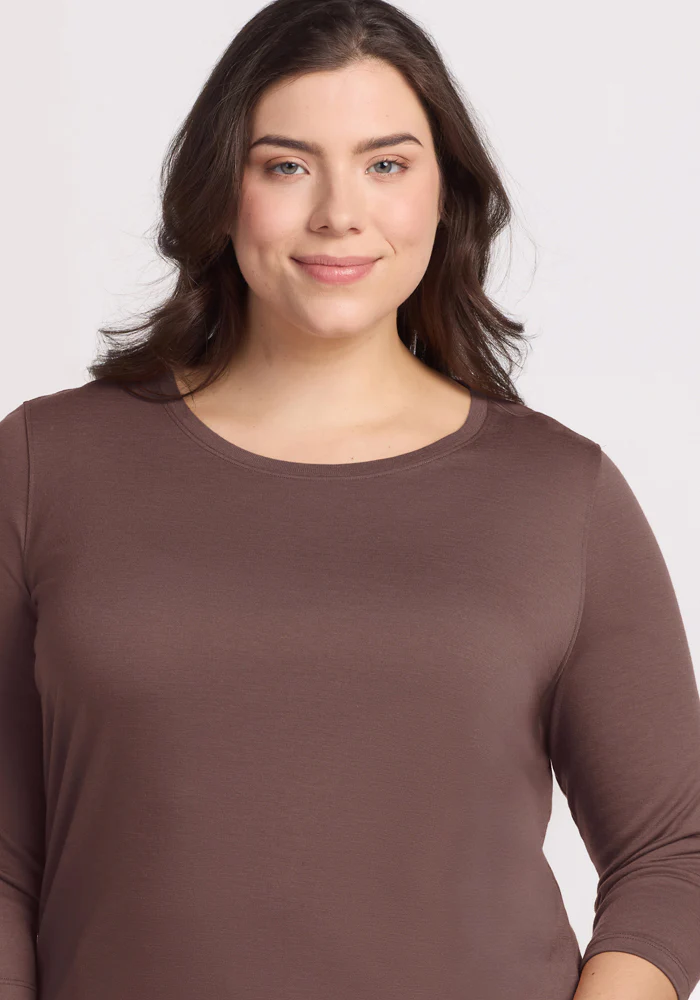 Jenny 3/4 Sleeve Crew Neck - Peppercorn - Image 12