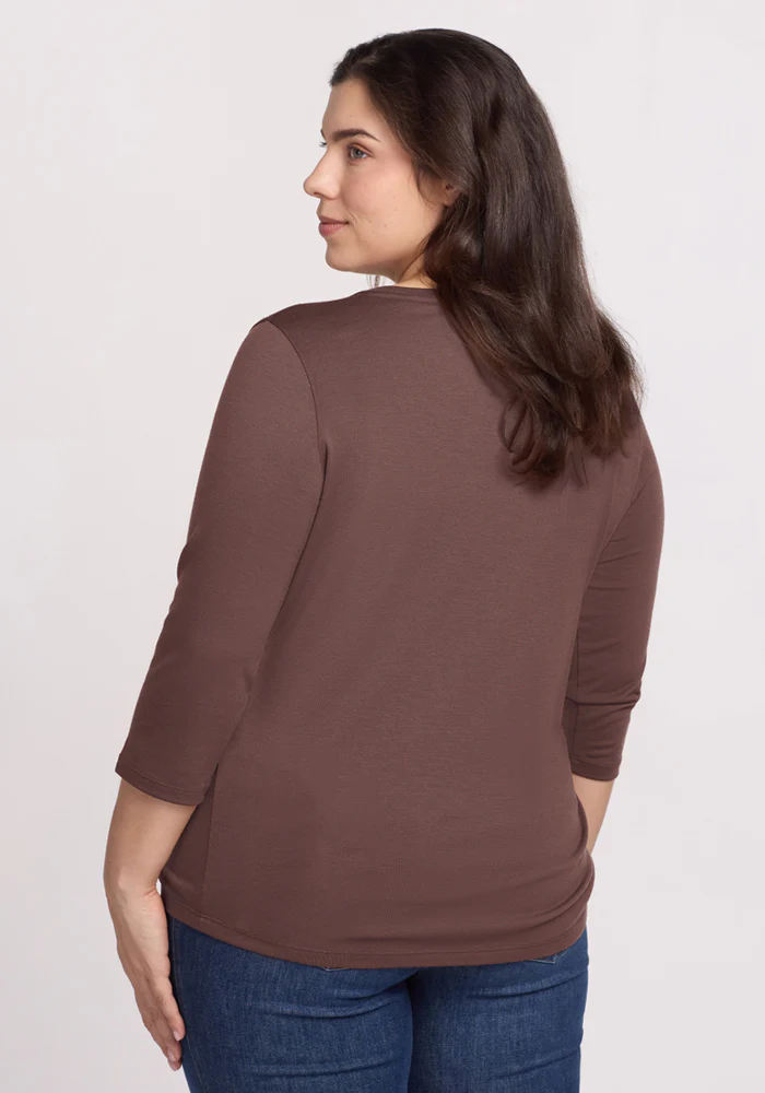Jenny 3/4 Sleeve Crew Neck - Peppercorn - Image 13