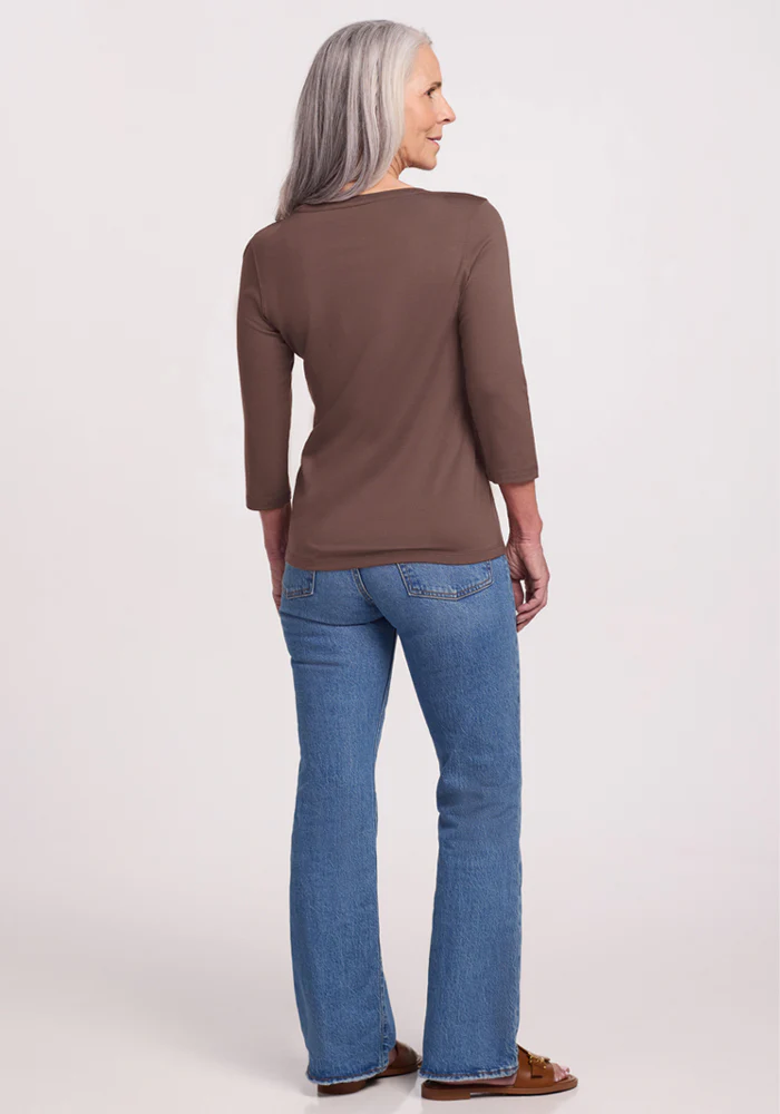 Jenny 3/4 Sleeve Crew Neck - Peppercorn - Image 7