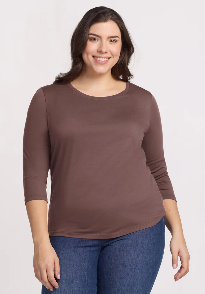 Jenny 3/4 Sleeve Crew Neck - Peppercorn - Image 8