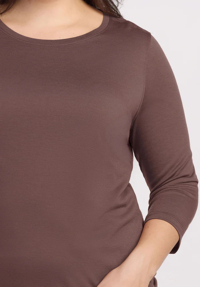 Jenny 3/4 Sleeve Crew Neck - Peppercorn - Image 9
