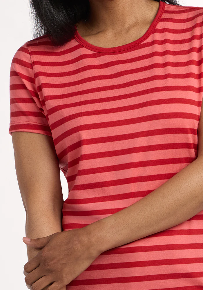 Liza Crew Neck Tee - Wildberry Stripe - Image 3