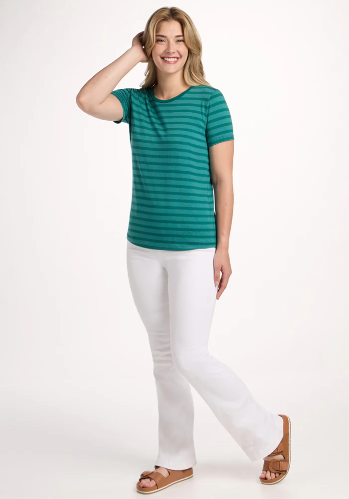 Liza Crew Neck Tee - Woodland Stripe - Image 4