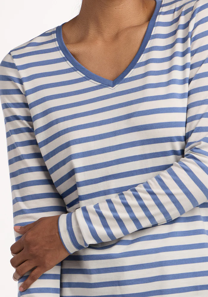 Millie Long Sleeve - Blue Sand Stripe - Image 3