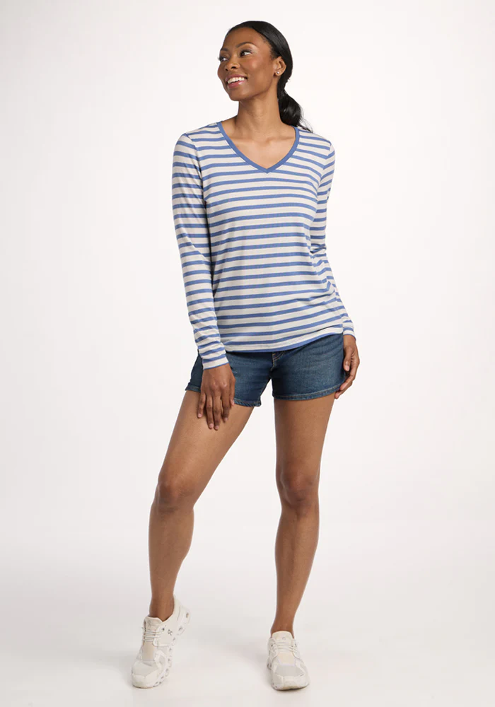 Millie Long Sleeve - Blue Sand Stripe - Image 4