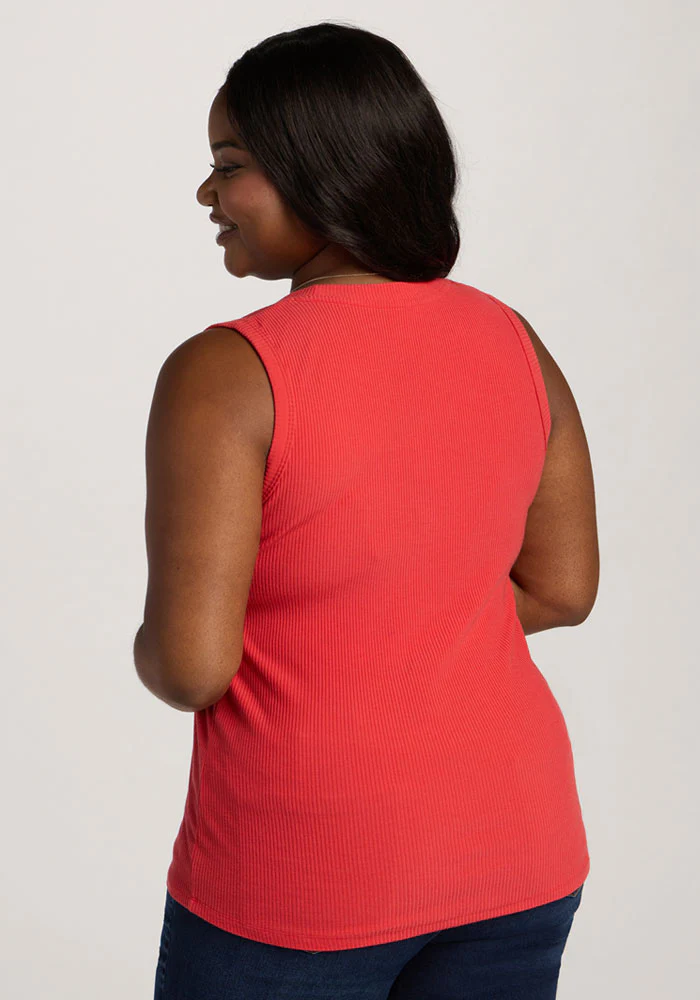 Sloane Ribbed Tank - Hibiscus - Image 10