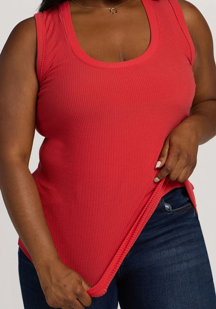 Sloane Ribbed Tank - Hibiscus - Image 8