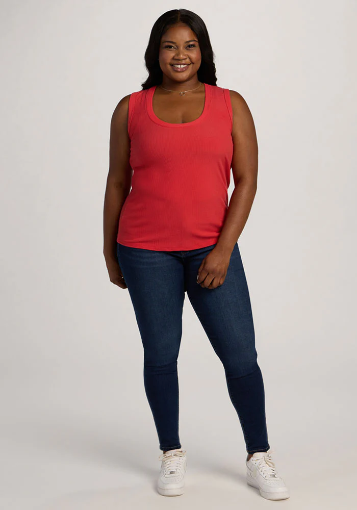 Sloane Ribbed Tank - Hibiscus - Image 9