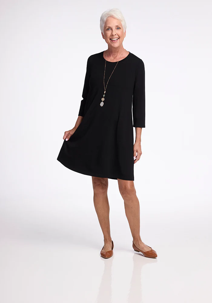 Rissa A Line Dress - Black - Image 5