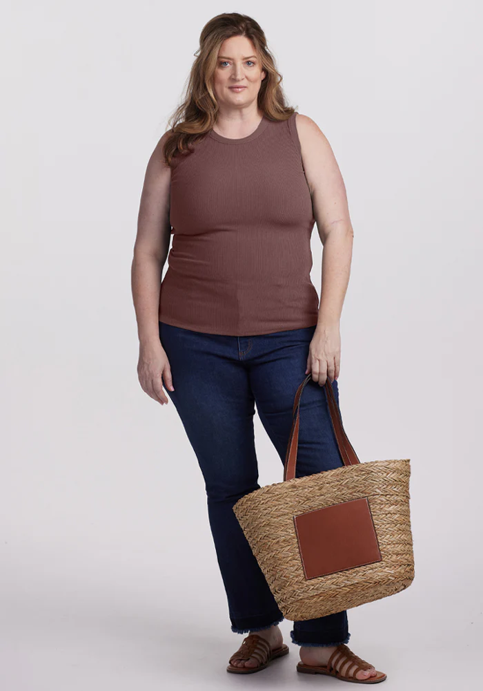 Raegan Ribbed Tank Top - Peppercorn - Image 8