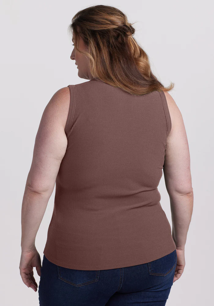 Raegan Ribbed Tank Top - Peppercorn - Image 9