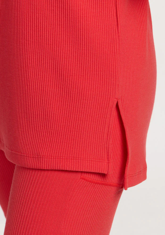 Vera Ribbed Tunic - Hibiscus - Image 2
