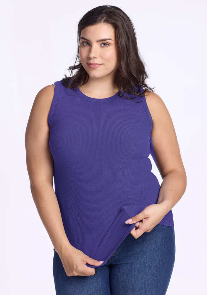 Raegan Ribbed Tank Top - Berry Indigo - Image 7