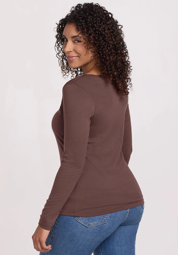 Layla V Neck Top - Peppercorn - Image 6