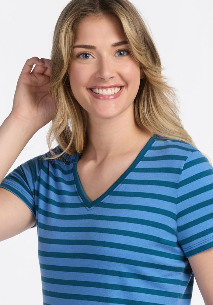 Junie V Neck - Coastal Stripe - Image 2